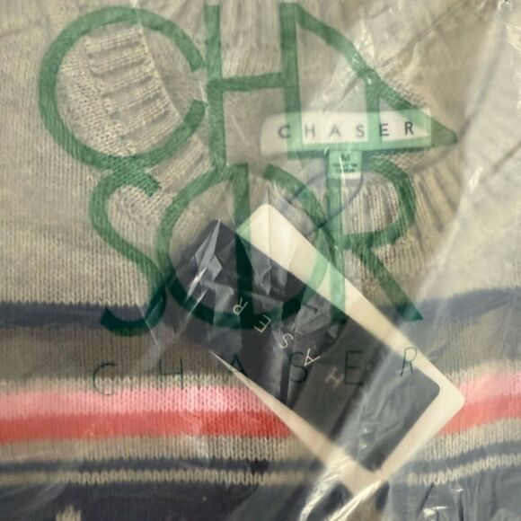 Gray Star Pattern Sweater Chaser Brand Stars & Stripes Heather Gray Sweater - Picture 9 of 10